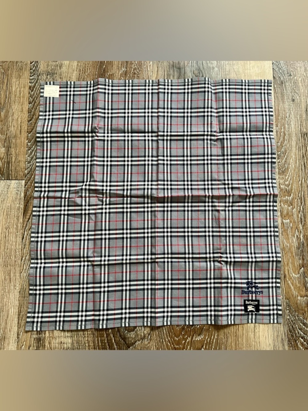 Burberry Blue & Gray Plaid Hankerchief